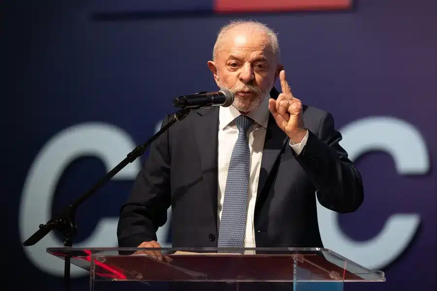 El presidente de Brasil, Luiz Inácio Lula da Silva, habla durante un evento el 19 de mayo de 2026. EFE/ Isaac Fontana.