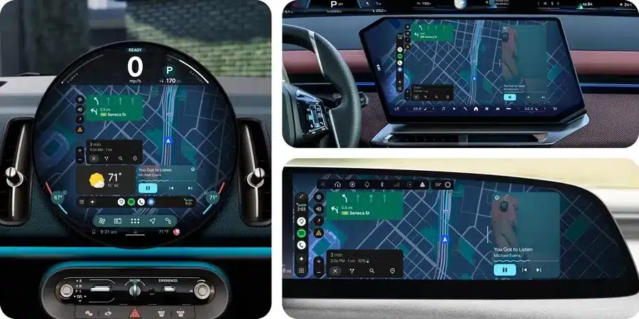 Google de una captura de pantalla que muestra la función denominada 'Live Lane Guidance' ('guía de carril en vivo'), que a diferencia de las indicaciones tradicionales por GPS, utiliza la cámara frontal del automóvil para analizar el entorno en tiempo real este martes, en Nueva York (EE.UU.). EFE/ Google