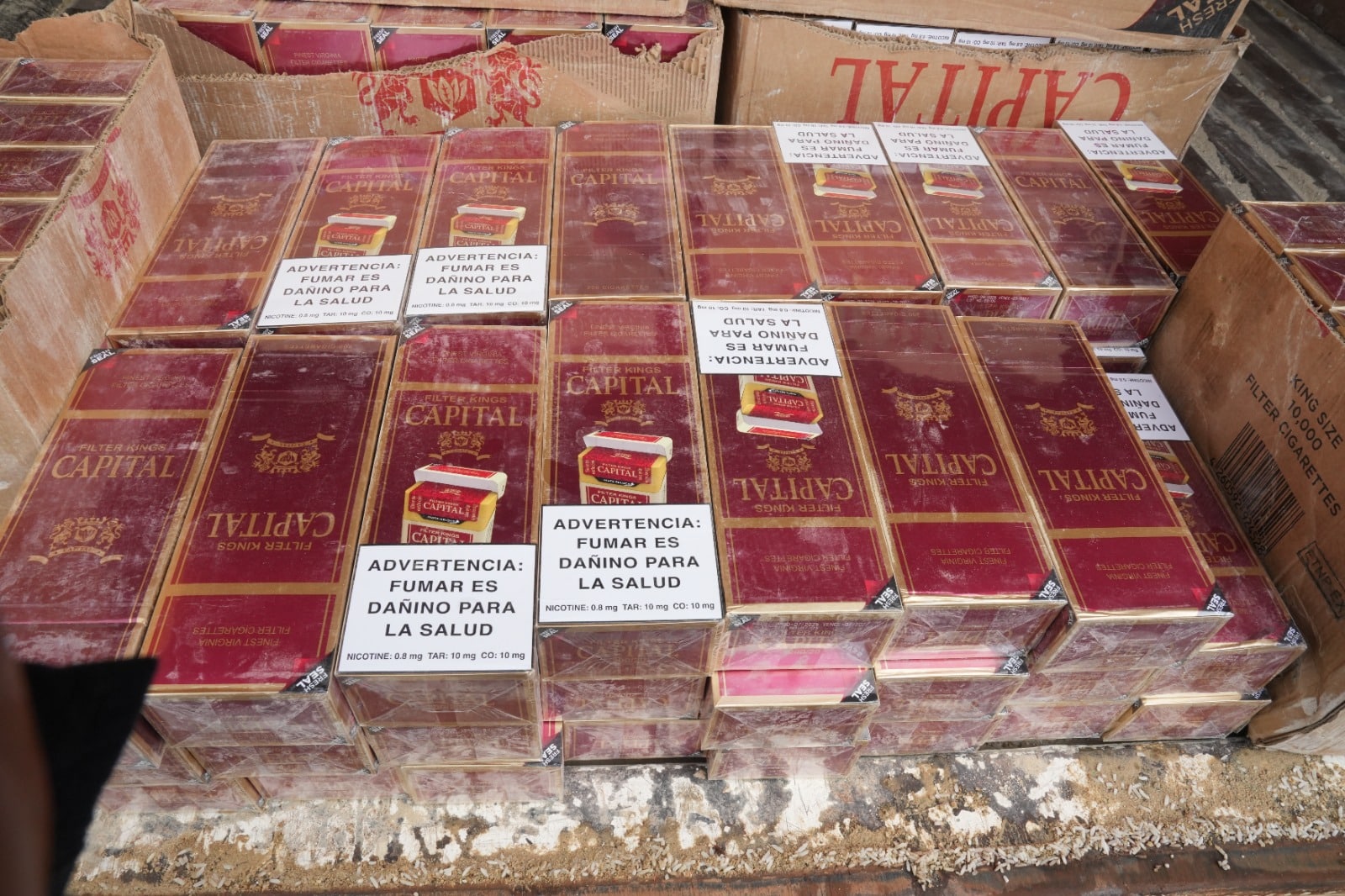 Cigarrillos ocupados.
