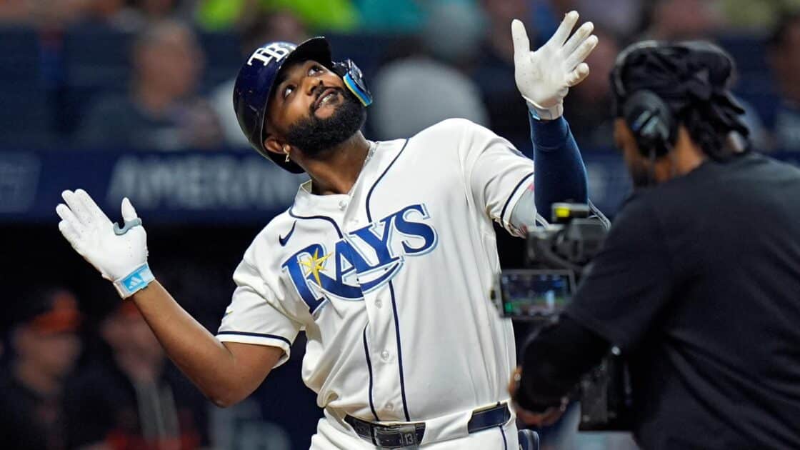 Junior Caminero de los Rays de Tampa Bay.