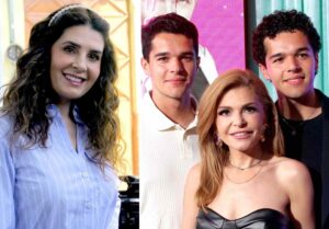 Mairyn Villanueva e Itatí Cantoral junto a sus dos hijos