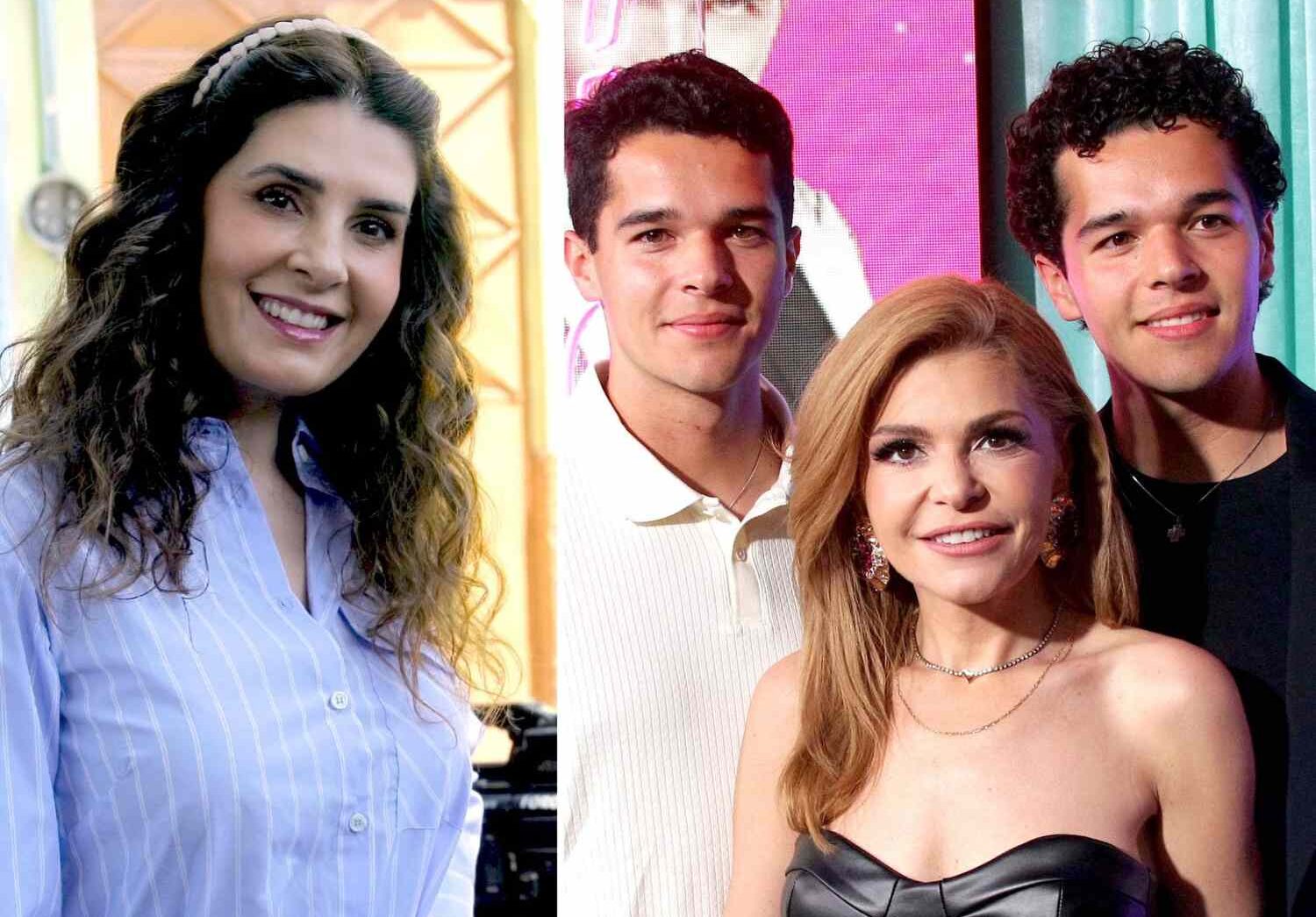 Mairyn Villanueva e Itatí Cantoral junto a sus dos hijos