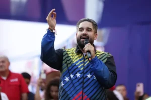 Diputado venezolano Nicolás Maduro Guerra, durante una manifestación en Caracas (Venezuela).