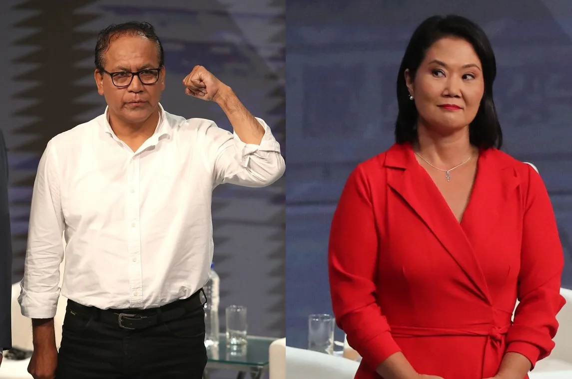 Keiko Fujimori y Roberto Sánchez-- debate electoral.