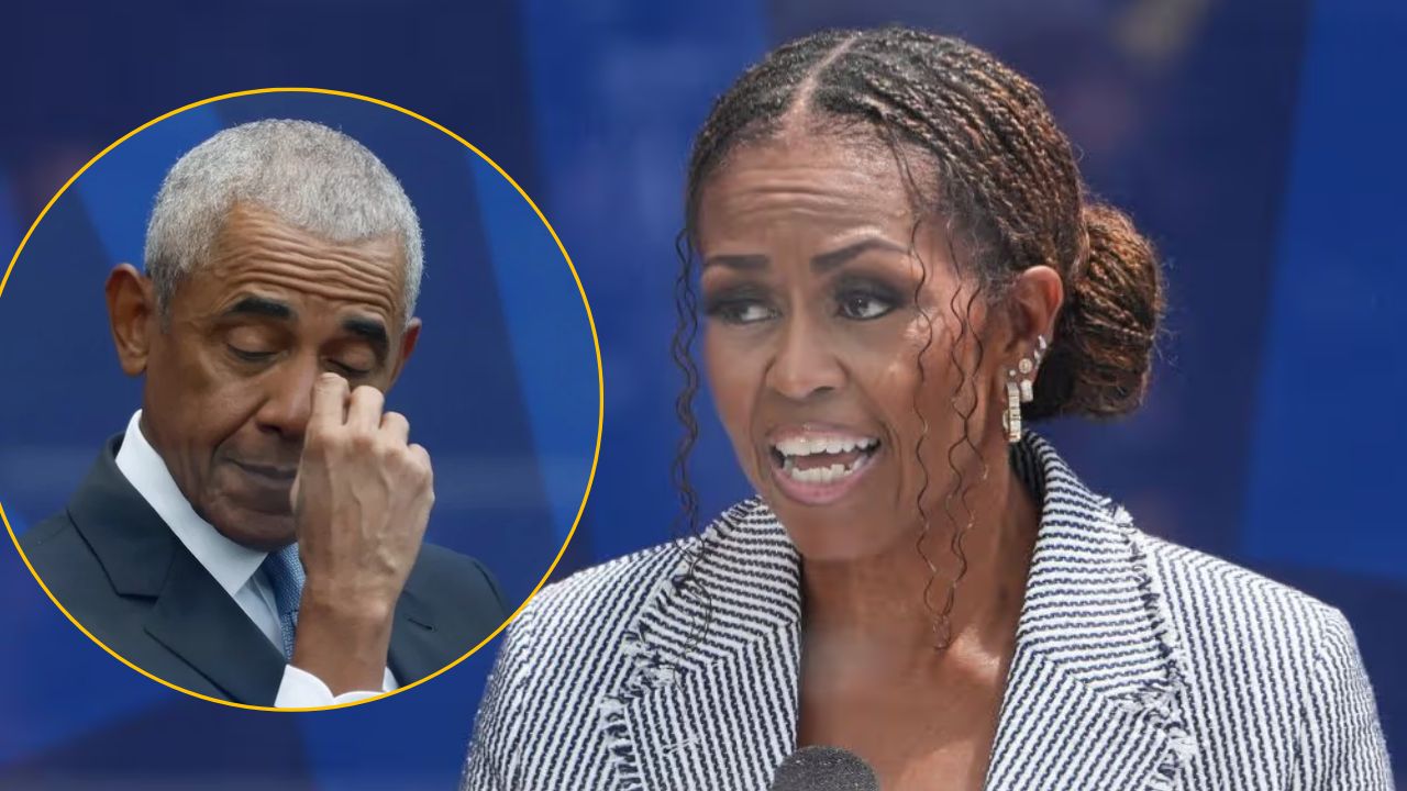 Michelle Obama emociona hasta las lágrimas a Barack Obama durante discurso.