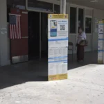 Puesto de votación en California.