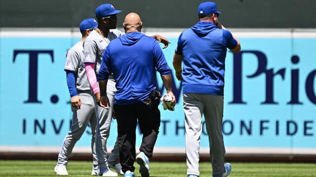 El jardinero de los Toronto Blue Jays, Jesús Sánchez, se lesionó durante el partido del domingo contra los Baltimore Orioles luego de que un joven aficionado le lanzara una pelota de béisbol en el jardín derecho del Camden Yards.