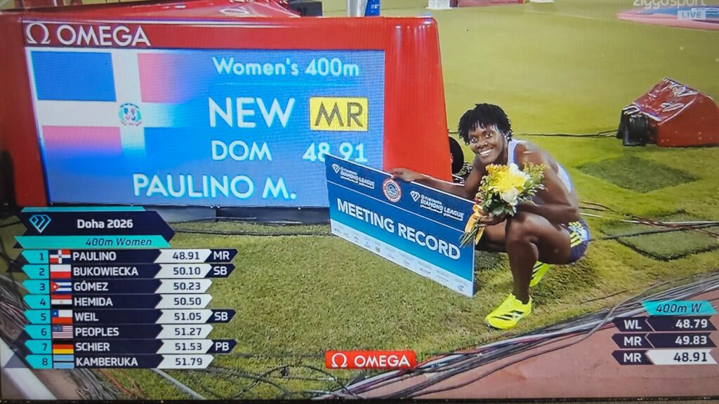 Marileidy Pulino tras conquistar su cuarto título en la Liga Diamante.