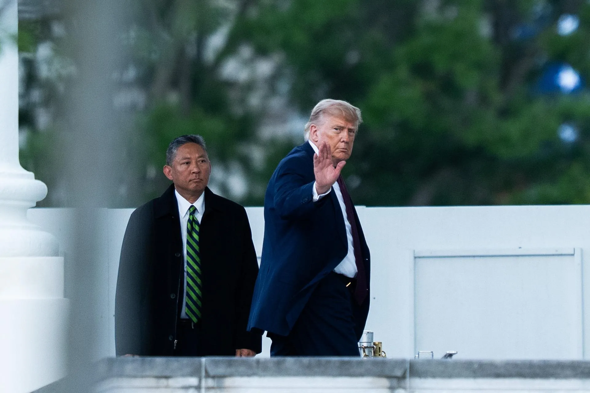 El presidente estadounidense, Donald Trump, regresa a la Casa Blanca en Washington, D.C., EE. UU., el 23 de junio de 2026.