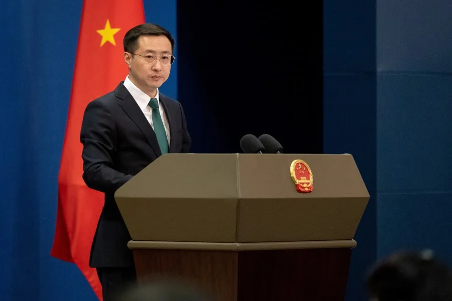 Imagen de archivo del portavoz de la Cancillería china Lin Jian. EFE/EPA/Jessica Lee.