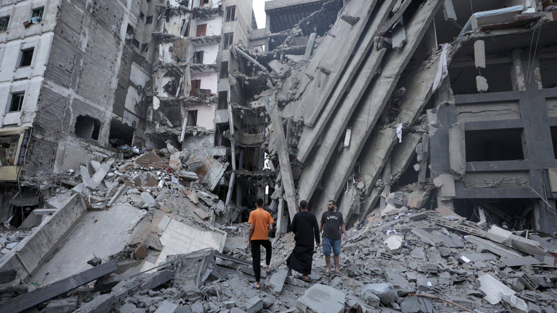 Edificio destruido en Gaza.