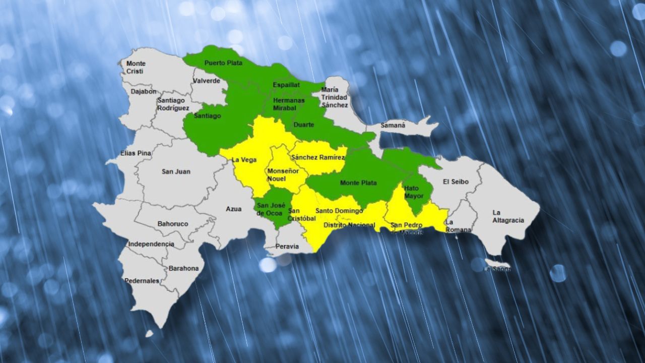 COE coloca siete provincias en alerta amarilla y mantiene ocho en verde.