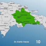 (COE) mantuvo y amplió este miércoles el nivel de alerta verde para 10 provincias y el Distrito Nacional, debido a la incidencia de una vaguada