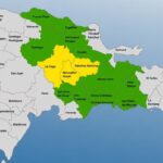 Mapa de provincias en alerta.