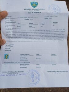 Acta de denuncia policial