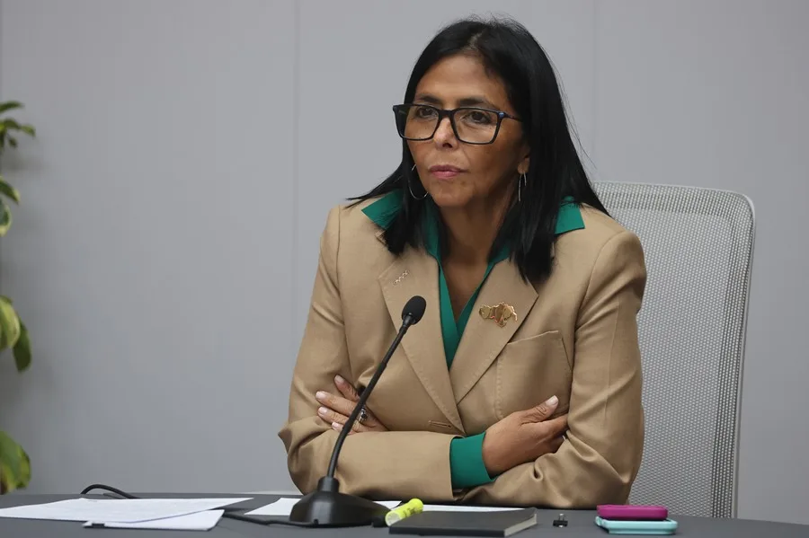 Fotografía de archivo de la presidenta encargada de Venezuela, Delcy Rodríguez, en Caracas (Venezuela). EFE/ Miguel Gutiérrez.
