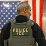 Fotografía de archivo de un agente del ICE. EFE/EPA/Olga Fedorova.